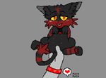  2016 animated black_fur blush feline female feral fur litten looking_at_viewer mammal niconico niconico(artist) nipples pussy red_fur rubbing simple_background smile tongue 