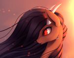  animated black_hair brown_fur dragon equine fan_character female feral fur hair horn horse hybrid mammal my_little_pony no_sound open_mouth pony queen_eris_(character) red_eyes rodrigues404 solo 