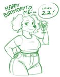  alcohol beverage birthday breasts canine clothed clothing dog ethriol ethriol_(character) female mammal sketch smile solo wide_hips wine 