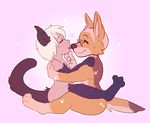  &lt;3 canine cat chibi cub cute eyewear feline glasses jackal junga licking mammal romantic_couple sparkles tongue tongue_out young 