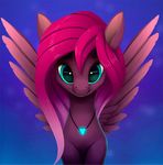  animated blue_eyes changeling equine fan_character female feral fur hair horn horse jewelry long_hair looking_at_viewer mammal my_little_pony necklace no_sound pink_hair pony rodrigues404 smile solo teeth vespidae_(character) wings 