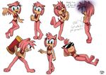  2016 amy_rose anthro armpits barefoot clothed clothing covering embarrassed eyewear female hammer hedgehog kirumo-kat mammal model_sheet simple_background sonic_(series) sunbathing sunglasses sweat swimsuit toes tools topless 