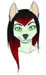  anthro canine ear_piercing eyebrow_piercing facial_piercing female khaleesi looking_at_viewer mammal nose_piercing piercing simple_background sketch smile solo white_background 