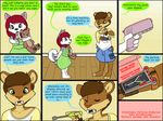  age_regression animated anthro canine clothed clothing comic cub detailed_background dialogue digital_media_(artwork) dog english_text female green_eyes hair husky kammypup_(artist) lionel_(artist) mammal red_hair runt_(artist) smile speech_bubble text young 
