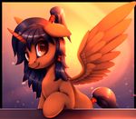  animated black_hair brown_eyes cupcake_sprinkles_(character) equine fan_character feathered_wings feathers female feral fur hair horn horse invalid_tag looking_at_viewer mammal my_little_pony orange_feathers orange_fur outside pony rodrigues404 solo winged_unicorn wings 