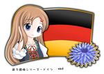  1girl blonde_hair blue_eyes flag flower germany long_hair murakami_senami 