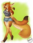  anthro canine clothed clothing female fox khaleesi looking_at_viewer mammal simple_background smile solo standing wide_hips 