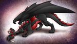  2016 dragon duo feral garder male simple_background size_difference smile teeth wings 