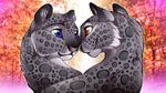  duo feline female feral gard3r half-closed_eyes leopard male mammal outside smile spots 