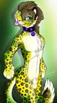  animal_genitalia anthro balls collar fangs feline gard3r leopard male mammal navel nude sheath simple_background smile solo teeth tongue tongue_out 