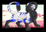  anthro feline gard3r lion looking_at_viewer male mammal mane outside smile solo standing 