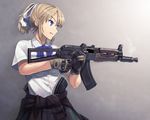  blonde_hair gun itou_(onsoku_tassha) original weapon 