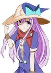  1girl choujigen_game_neptune hat long_hair looking_at_viewer mage nepgear purple_eyes purple_hair scarf smile solo wizard_hat 