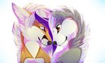  ambiguous_gender canine duo feral fox gard3r half-closed_eyes mammal simple_background smile white_background 