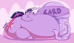  2016 anthro belly big_belly english_text equine female friendship_is_magic fur graphene hair horn horse hyper hyper_belly inflation mammal my_little_pony navel navel_penetration overweight penetration text twilight_sparkle_(mlp) unicorn winged_unicorn wings 