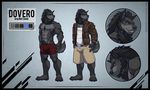  2015 4_toes abs anthro beard belt biceps black_border black_fur black_hair black_nipples black_nose blue_eyes body_hair border boxers_(clothing) bulge canine chest_tuft claws clothed clothing digital_media_(artwork) dovero facial_hair fur grey_background grey_fur grey_wolf hair happy_trail jacket male mammal model_sheet multicolored_fur muscular muscular_male nipples open_jacket pecs pointy_ears shirt shorts simple_background smile solo sorakirbys standing teeth toe_claws toes tuft two_tone_fur underwear watermark wolf 