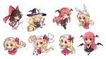 :d :o ;d ^_^ absurdres balloon bat_wings black_legwear blonde_hair blush bow braid broom broom_riding brown_hair chibi closed_eyes clover collared_shirt detached_sleeves dress_shirt flandre_scarlet four-leaf_clover full_body hair_between_eyes hair_bow hair_tubes hakurei_reimu hat hat_bow hat_ribbon hat_with_ears head_wings heart_balloon highres holding kirisame_marisa koakuma large_bow long_hair looking_at_viewer looking_back mini-hakkero mob_cap multiple_girls necktie no_wings nontraditional_miko one_eye_closed open_mouth partially_colored red_eyes red_hair red_neckwear ribbon seiza shirt shoes side_braid side_ponytail simple_background single_braid sitting skirt skirt_set smile star stuffed_animal stuffed_bunny stuffed_toy touhou v v-shaped_eyebrows v_arms white_background white_shirt wide_sleeves wings witch_hat yada_(xxxadaman) 