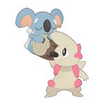  drawfag gen_5_pokemon gen_7_pokemon komala log no_humans non-web_source pokemon pokemon_(creature) sleeping sleeping_upright timburr white_background 