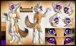  animal_genitalia anthro balls canine english_text fox fully_sheathed gard3r looking_at_viewer male mammal model_sheet multiple_images nude open_mouth sheath simple_background smile solo standing text tongue tongue_out 