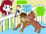  anthro canine clothed clothing comic cub dialogue diaper digital_media_(artwork) dog english_text female green_eyes group hair husky kammypup_(artist) lionel_(artist) mammal red_hair runt_(artist) smile speech_bubble text young 