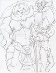  abs animal_genitalia anthro anthrofied armor athletic balls barazoku circumcised dudebulge duo facial_hair flaccid front_view greyscale helmet holding_object holding_weapon humanoid_penis looking_at_viewer male male/male mammal melee_weapon monochrome navel nintendo nipples nude pecs pencil_(artwork) penis pinup pok&eacute;mon pose primate samurott sheath signature simisage size_difference staff standing sword thick_penis traditional_media_(artwork) video_games weapon 