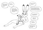  anthro bernielover canine clothed clothing dialogue disney english_text female fox fur judy_hopps lagomorph larger_female male mammal nick_wilde rabbit simple_background size_difference text zootopia 