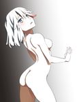  1girl ass breasts female gradient gradient_background matoi_ryuuko nipples nude o-nashi_neko solo tagme 