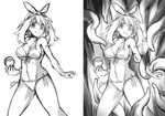  1girl artist_request bikini breasts creature female forced haruka_(pokemon) monochrome nintendo pokeball pokemon sketch smile swimsuit tentacle 
