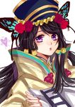  black_hair bug butterfly chinese_clothes dan_fei highres insect long_hair purple_eyes solo thunderbolt_fantasy yanwu 