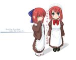  blue_eyes bow chibi hair_bow hisui kohaku long_sleeves maid multiple_girls red_hair ribbon short_hair siblings tamu_(mad_works) tsukihime twins yellow_eyes younger 