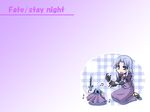  artist_request beamed_eighth_notes blue_eyes blue_hair blush_stickers braid caster chibi dress eighth_note fate/stay_night fate_(series) gloves long_dress long_hair musical_note open_mouth pointy_ears puppet sitting solo sword wallpaper weapon 