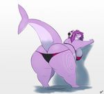 anthro bangabear bent_over big_breasts big_butt bikini breasts butt clothing elmelie female fish huge_butt marine nude overweight shark solo swimsuit thick_thighs 