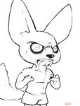  2016 angry clothed clothing digital_media_(artwork) disney drooling finnick fur male monochrome saliva topless wide_eyed zootopia 