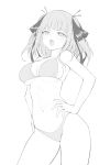  1girl armpits blush breasts character_request go-toubun_no_hanayome hands_on_hips large_breasts lingerie navel open_mouth short_hair sketch tagme underwear waero 