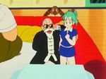  animated animated_gif blue_eyes blue_hair blush bulma dragon_ball dragonball_z muten_roshi 