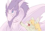 ambiguous_gender beard cute dragon duo facial_hair feral horn hornedfreak male open_mouth simple_background teeth tongue white_background wings 