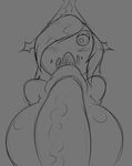  anthro big_breasts blush breasts cacturne cactus female looking_at_viewer monochrome nintendo open_mouth oral penis pok&eacute;mon quin-nsfw vein video_games 