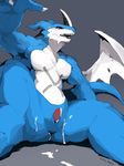  after_orgasm anthro blush cum cum_drip cum_on_self digimon dripping embarrassed erection exveemon kmd023 looking_at_viewer male membranous_wings muscular open_mouth pecs penis reaching_towards_viewer reclining scalie signature sitting solo spread_legs spread_wings spreading tapering_penis wings 
