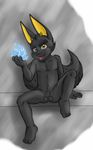  animal_genitalia anubis anubis_and_the_buried_bone balls black_fur blue_fire canine child cub deity fire fur jackal kithawking looking_at_viewer male mammal nude open_mouth pose presenting raised_leg sheath simple_background sitting solo spread_legs spreading yellow_eyes young 