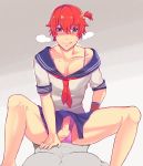  2boys anal bangs blue_eyes failuu hibiki_yuuta male_focus multiple_boys penis red_hair sex ssss.gridman yaoi 