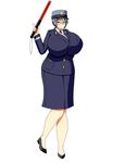  1girl black_hair gloves police police_uniform policewoman skirt type51 uniform 