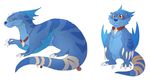  biped blue_fur cute digimon fan_character feral fur hornedfreak hybrid jewelry looking_at_viewer male mammal mustelid necklace otter simple_background smile solo standing white_background wings 
