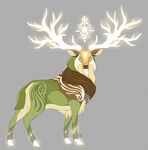  ambiguous_gender antlers cervine deer deity digimon fan_character feral glowing glowing_eyes horn hornedfreak hybrid looking_at_viewer mammal simple_background solo 