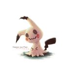  artist_name blush character_name closed_eyes copyright_name english full_body gen_7_pokemon head_tilt mimikyu no_humans pokemon pokemon_(creature) shuryukan solo white_background 