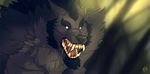  anthro beard canine facial_hair fangs hornedfreak male mammal no_pupils open_mouth saliva solo teeth tongue were werewolf 