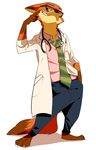  artrockt canine clothed clothing cosplay disney doctor eyewear fox glasses male mammal nick_wilde simple_background stethoscope zootopia 