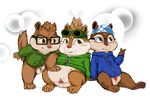  alvin_and_the_chipmunks alvin_seville anivex anthro balls chipmunk clothed clothing erection eyewear fan_character glasses group lando male male/male mammal nude penis rodent simon_seville simple_background theodore_seville young 