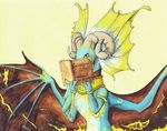  book dragon fae female horn scalie srnecka wings 