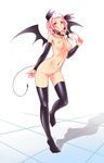  breasts clothing demon elbow_gloves female gloves hair humanoid legwear nipples not_furry nude pink_hair pointy_ears pussy red_eyes solo spade_tail succubus thigh_highs ttc winged_humanoid wings 