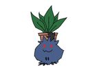  ambiguous_gender black_eyes mimikkyu nintendo oddish plant pok&eacute;mon potted_plant red_eyes rogby simple_background solo video_games white_background 